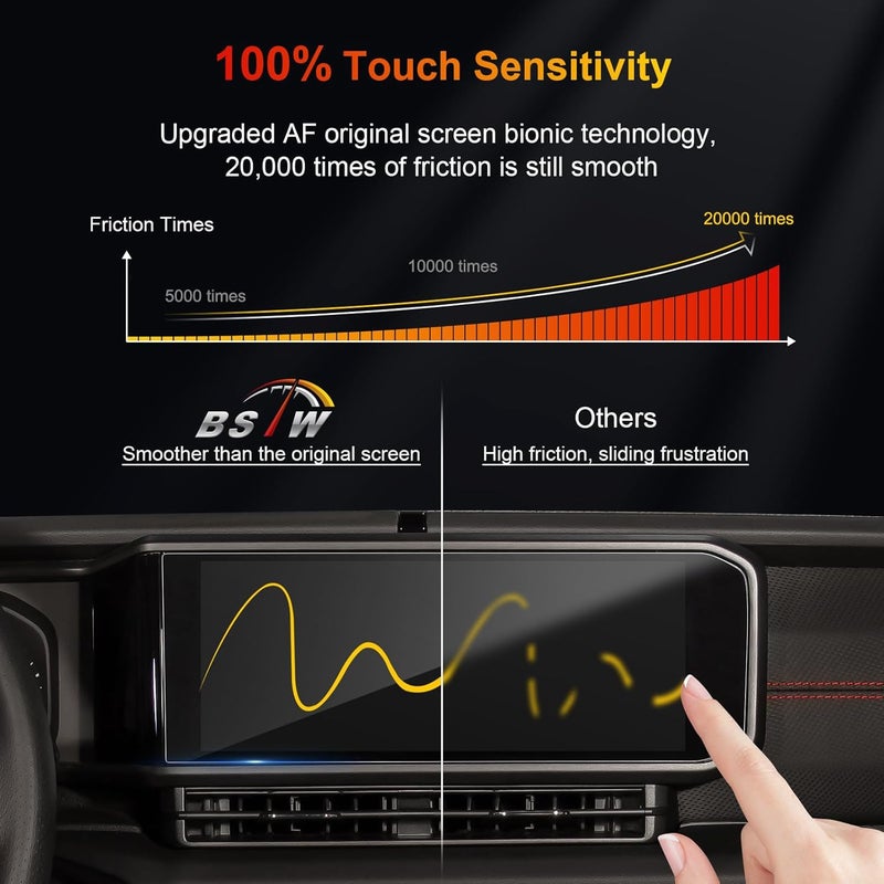 BSTW for 2025 Jeep Wrangler Screen Protector 2024 2025 Wrangler JL Sport S Willys Sahara Rubicon X High Altitude 4xe Uconnect 5 12.3-in Touchscreen Tempered Glass Protective Film - Image 5